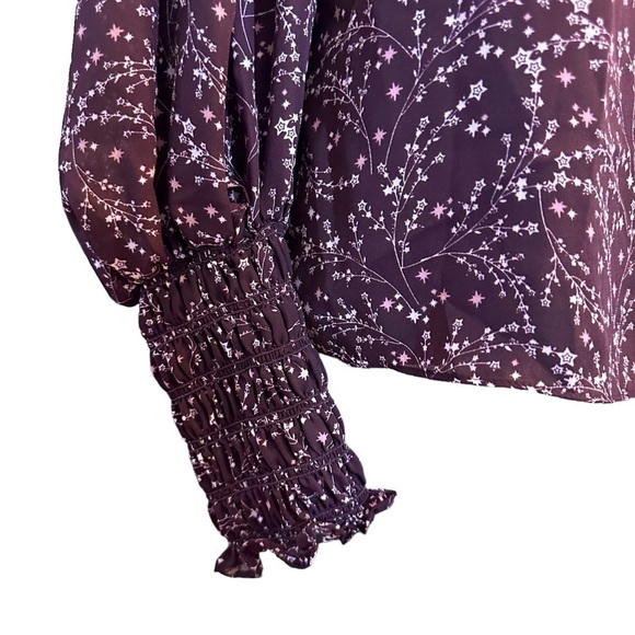 Max Studio Whimsygoth Fairy Cottagecore Coquette Modest Pink Violet Top Sz M‎ - Picture 6 of 11